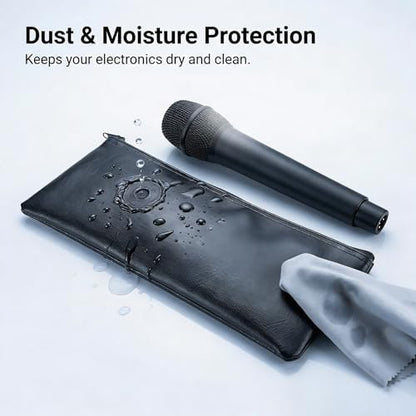 4Pcs Microphone Bag Case Storage Mic Protector for Wireless Devices Mini Sleeve Shockproof Zipper Pouch Easy Carry Portable Vocal Microphone Accessory Organizer 11.4"x4.13"