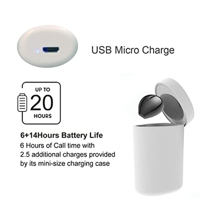 Mini Bluetooth Earpiece Wireless, Single Bluetooth Earbuds with Charging Case 6 Hrs Playtime, Headset Hands-Free with Microphone for iOS Android Smart Phones Voice Calls PC (Single-Black) - color: Single-Black