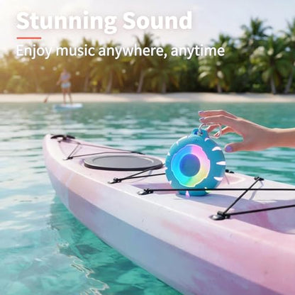 HEYSONG Waterproof Shower Bluetooth Speaker, Durable & Portable with Clear Sound, Ideal for Shower, Pool, Beach & Kayaking – Great Gift for Girls, Women & Men - color: Blue