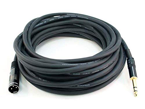 Monoprice 104765 35-Feet Premier Series XLR Male to 1/4-Inch TRS Male 16AWG Cable gold - size: 35 feet