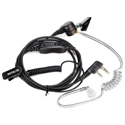 Retevis Surveillance Radio Earpiece, Coiled Cord, for H777/RT22/RT68/RT21 | Compatible with Pxton, Baofeng, Kenwood Walkie Talkie, Security, Police, Walkie Talkie Earpiece with Mic(10 Pack)