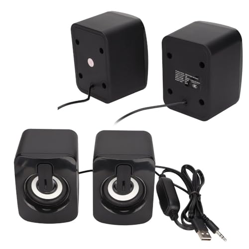 1 Pair A2 Mini ABS Computer Speaker Stereo Sound Wired Less Distortion Clear Bass USB Powered Gaming Speaker Laptop Desktop Use