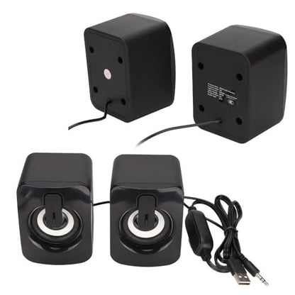 1 Pair A2 Mini ABS Computer Speaker Stereo Sound Wired Less Distortion Clear Bass USB Powered Gaming Speaker Laptop Desktop Use