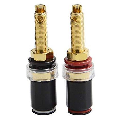 Banana Plug Socket Connector Speaker Binding Post Audiophile Gold Plated Pure Copper Amplifier Speaker Terminal Connector Banana Jack Sound Audio Connector Adapter Audio Video Cable Plugs