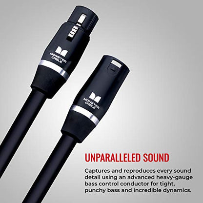 Monster Cable Prolink Studio Pro 2000 XLR Microphone Cable, 30 Foot Balanced Mic Cable, Gold XLR Male to Female Connectors, Multi-Gauge Wire Network Studio Cable - size: 30 Ft.