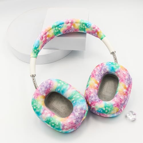 4 in 1 Silicone Case Cover Compatible with Apple Airpods Max 2/1 Headphones(2026/2024/2020), Printed Ear Pad Case Cover Ear Cups Cover and Headband Cover Headband Pad Accessories (Starry Sky Pink) - color: Starry Sky Pink