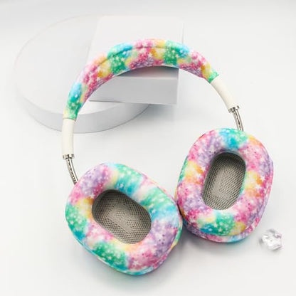 4 in 1 Silicone Case Cover Compatible with Apple Airpods Max 2/1 Headphones(2026/2024/2020), Printed Ear Pad Case Cover Ear Cups Cover and Headband Cover Headband Pad Accessories (Starry Sky Pink) - color: Starry Sky Pink