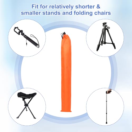 2 Pcs 31.5 x 5 Inch Tripod Monopod Case Bag, Oxford Cloth Foldable Tripod Carrying Case Bag with Drawstring, Fits Speaker/Light Stand/Studio/Outdoor/Travel/Camping, Orange - size: 31.5x5 Inch