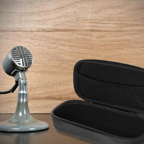 ULTECHNOVO Large Capacity Black Eva Microphone Bag with Drop-resistant Design and Microphone Protection for Charger and Digital Products Storage for Karaoke Accessories