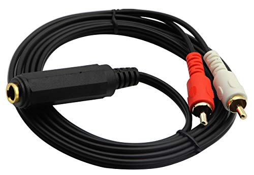 6.35mm to 2 RCA Y Splitter Cable, Gold-Plated 6.35mm (1/4 inch) TRS Female to 2 (Dual) RCA Male Stereo Audio Y Splitter Extension Adapter Cable (5Ft/1.5M) - color: 5Ft/1.5M