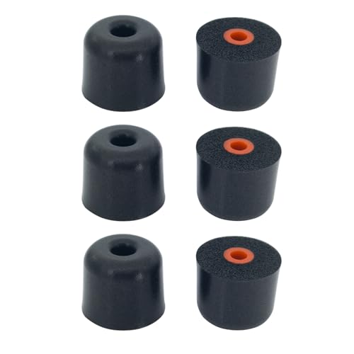 Klowcok Foam Eartips Replacement for SureFire EP7 EP10 Tips | Comfort Fit, 3 Pairs, Black