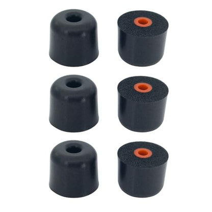 Klowcok Foam Eartips Replacement for SureFire EP7 EP10 Tips | Comfort Fit, 3 Pairs, Black