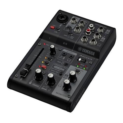 Yamaha AG03MK2 Black 6-Channel Live Streaming Loopback Mixer/USB Interface with Steinberg Software Suite - color: Black, style: AG03 MK2