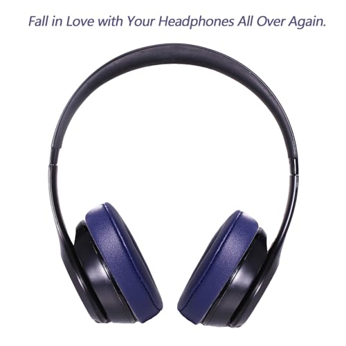 Replacement Ear Pads for Beats Solo 2/3 On-Ear Headphones - Academy Blue | Fit for Beats Solo 2/3 Wired/Wireless A1796/B0534, Xinyuekj Protein Leather Cushions, (Not Fit Beats Studio, Solo HD, Solo 4) - color: Academy Blue