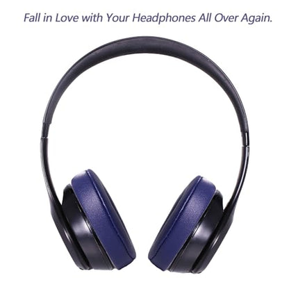 Replacement Ear Pads for Beats Solo 2/3 On-Ear Headphones - Academy Blue | Fit for Beats Solo 2/3 Wired/Wireless A1796/B0534, Xinyuekj Protein Leather Cushions, (Not Fit Beats Studio, Solo HD, Solo 4) - color: Academy Blue