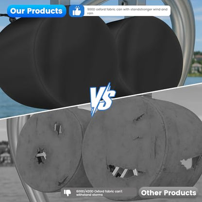 2 Pack Boat Speaker Covers, 900D Waterproof Wakeboard Tower Speaker Cover | Marine Grade UV Resistant Polyester Fabric, 14" H x 14" W x 13" D, Black - color: Black, size: L:14" H x 14" W x 13" D