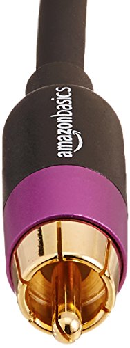 Amazon Basics Subwoofer RCA Audio Cable for Amplifiers, Active Speakers with Gold-Plated Connectors, S/PDIF, Digital Audio, 35 Feet, Black - size: 35 feet