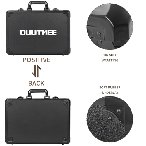 17 InchCarrying Case with Customizable Pre-Diced Foam | Aluminum Case, Aluminum Alloy Sturdy Build, Storage Case for Microphone, Equipment, Camera, Tools, Recorder, etc - size: 17.1x12.6x4.4 Inch