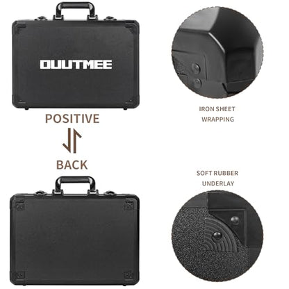 17 InchCarrying Case with Customizable Pre-Diced Foam | Aluminum Case, Aluminum Alloy Sturdy Build, Storage Case for Microphone, Equipment, Camera, Tools, Recorder, etc - size: 17.1x12.6x4.4 Inch