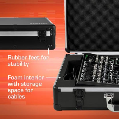 ANALOG CASES Mackie ProFX12v3 Case - Ultra-Lightweight UNISON Hard Case | Ultra-Lightweight and Durable Aluminum Case, Die-Cut Foam Padded Interior With Cable Storage Space, Comfortable Padded Handle