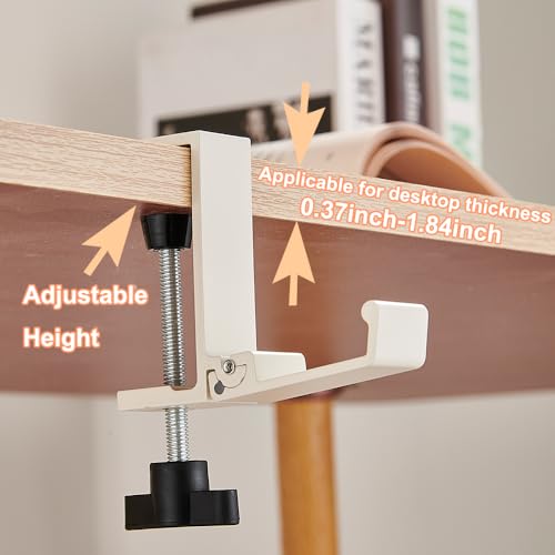 Foldable Headphone Stand Hanger Holder Under Desk Aluminum Alloy Headset Stand Fit for Gaming PC Accessories Universal Space Save Mount Clamp Hook Suitable for Xbox/PS4 Controller Office Computer Desk - color: White