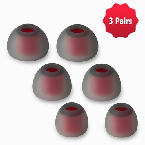 Geiomoo Silicone Eartips for JLab Go Sport+ Ear Tips, Eartips for JLab Go Air Sport Ear Tips, Replacement Earbuds Earpads (Gray,L/M/S)