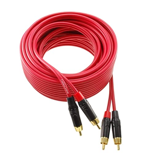 CablesOnline, 50ft. Two-RCA Male to Two-RCA Male Gold-Plated Ultra-Flexible Red Premium Audio Cable, AV-450QR - size: 50ft