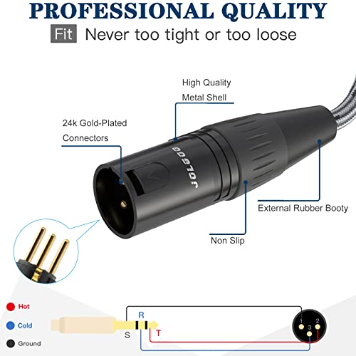 JOLGOO 6.6 ft 1/4" TRS to XLR Male Cable - Balanced 6.35mm TRS to 3-Pin XLR for Microphones - size: 6.6 Feet, style: 1/4 TRS Male to XLR Male