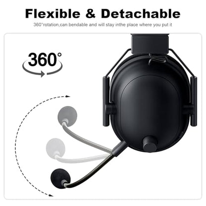 Replacement Microphone Compatible with Razer BlackShark V2, BlackShark V2 Pro Gaming Headsets, 3.5mm Game Boom Mic with Foam