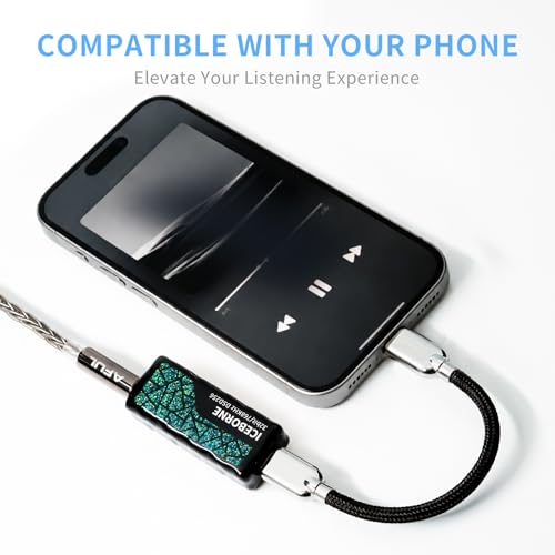 HiFiGo AFUL ICEBORNE Portable DAC Amp with 4.4mm Balanced Output, Dual CS43198 USB C DAC for IEMs & Headphones, 1µV Noise Floor, 300mW Hi-Res Audio Dongle for PC/Mac/iPhone/Android/Switch/PS5