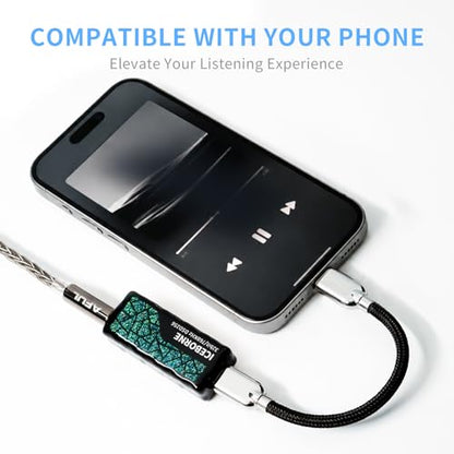 HiFiGo AFUL ICEBORNE Portable DAC Amp with 4.4mm Balanced Output, Dual CS43198 USB C DAC for IEMs & Headphones, 1µV Noise Floor, 300mW Hi-Res Audio Dongle for PC/Mac/iPhone/Android/Switch/PS5