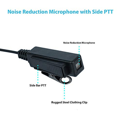 Tube Earpiece Compatible with Motorola Talkabout T260 T600 | 1-pin 2.5mm, acoustic tube, big PTT mic; Compatible with Motorola T100 T280 T460 T800 MR350R MH230R MS350R