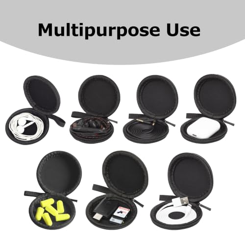 Ginsco Mini-Portable Hard Shell Earbuds Case for Apple EarPods Headphones USB-C Wired Ear Buds/Skullcandy Jib Wired Earbuds, Travel Case for Earphones Earplugs (1, Black) - color: Black