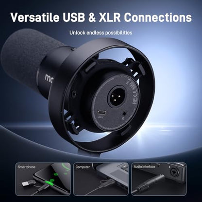 MAONO Dynamic Microphone-XLR USB Podcast Recording Mic with 192kHz/24bit