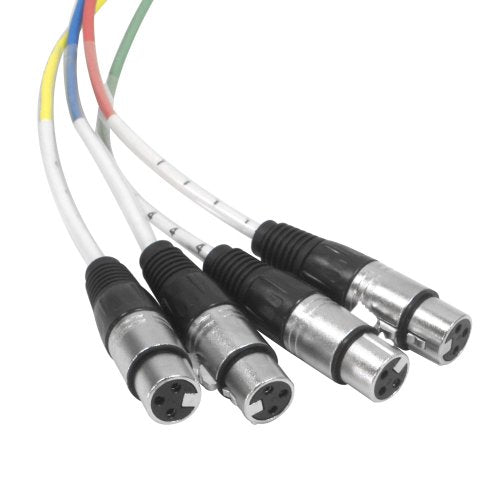 Seismic Audio - SAXT-4x5F - 4 Channel 1/4" TRS to XLR Female Snake Cable - 5 Feet Long - Serviceable Ends - Pro Audio Effects Snake for Live Live, Recording, Studios, and Gigs - Patch, Amp, Mixer, - size: 5 Foot - 4 Channel