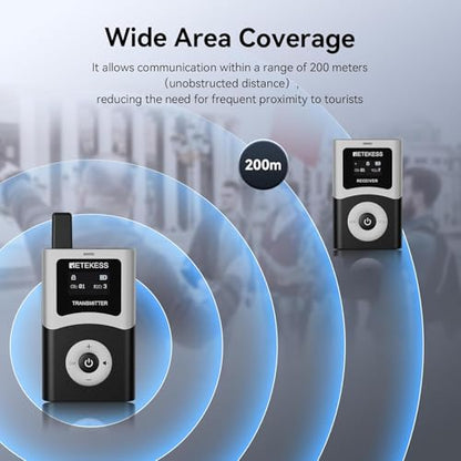 Retekess T130U(4nd Gen T130) U-Band Tour Guide System (5TX 120RX) | for Tour Groups, Digital Mode, Stable Signal, 32-Slot Charging Case,60-Slot Charging Case, 200M,40H, One-Key Operation - style: 5-120