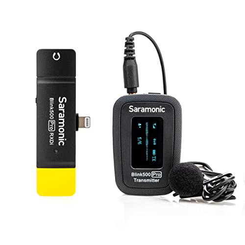 Saramonic Advanced 2.4GHz Wireless Clip-On Microphone System with Lavalier & Dual-Channel Lightning Receiver for Apple iPhone & iPad (BLINK500PROB3)