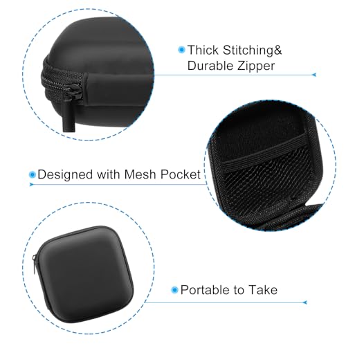 PATIKIL 3.54x3.54 Electronic Organizer Case, 2Pcs EVA Hard Waterproof Square Travel Carrying Case with Zipper for Digital Multimeter, Camera, Charger Cord, Earphone, Black