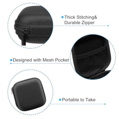 PATIKIL 3.54x3.54 Electronic Organizer Case, 2Pcs EVA Hard Waterproof Square Travel Carrying Case with Zipper for Digital Multimeter, Camera, Charger Cord, Earphone, Black