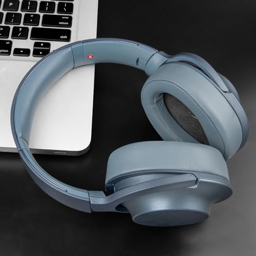SOULWIT Replacement Earpads for Sony h.Ear on MDR-100A (MDR100A), MDR-100AAP (MDR100AAP), MDR-H600A (MDRH600A) Headphones, Ear Pads Cushions with Noise Isolation Memory Foam (Blue) - color: Blue