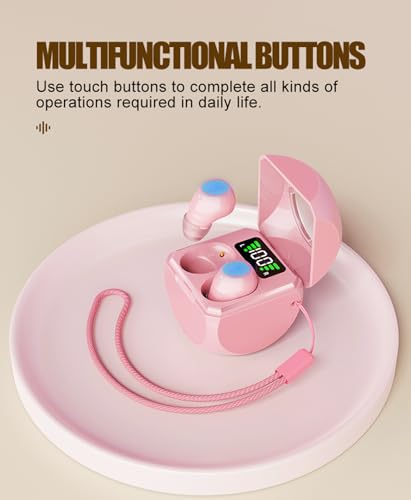 Xmenha Small Invisible Wireless Bluetooth Earbuds Mini for Small Ears Tiny Discreet Low Profile Hidden Earbuds for Work Sleep Ear Buds Invisible Headphones Pink - color: Pink