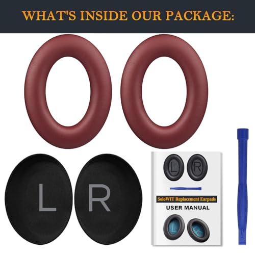 SOULWIT Earpads for Bose (QC45/QC SE/QC Wireless) - Burgundy - color: Burgundy