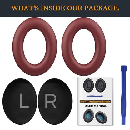 SOULWIT Earpads for Bose (QC45/QC SE/QC Wireless) - Burgundy - color: Burgundy