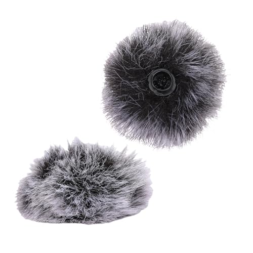 2PCS Microphone Furry Windscreen Muff Fit for Rode Wireless Go II Wind Muff Windscreen, Handheld Microphone Windscreen Reducing Wind Ambient Noise (Gray)