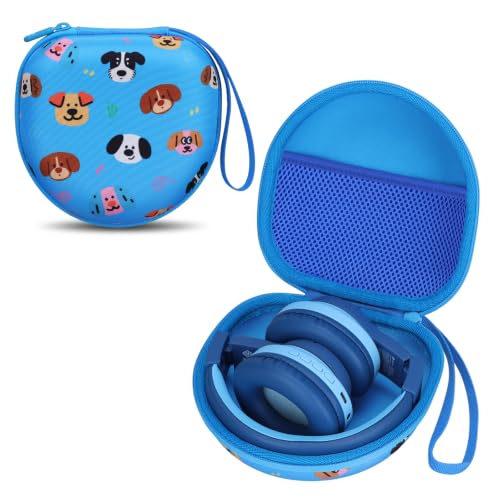 Kids Headphone Case for iClever/Acer/JBL, Dog Blue(Case Only) - color: Puppy Print-Blue
