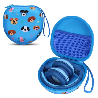 Kids Headphone Case for iClever/Acer/JBL, Dog Blue(Case Only) - color: Puppy Print-Blue