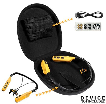 Case Compatible with DEWALT Neckband Headphones and 2-in-1 Neckband Headphones w/Built-in Speakers (Black) - color: Black