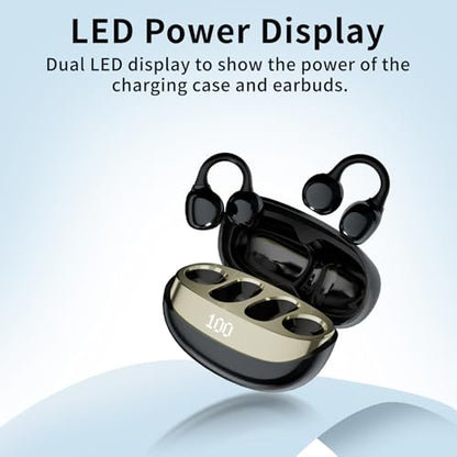 PEICHENG Earbuds Wireless Bluetooth Earphones, 5H Playback 50mAh+400mAh Power Case with Digital Display (Dark Grey) - color: Dark Grey