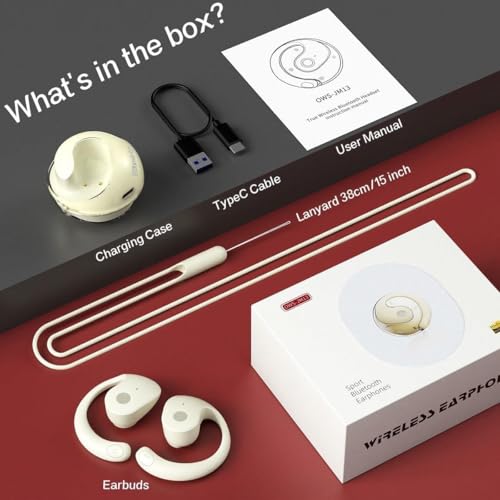 sunshot Ows Open Ear Buds Headphones Bluetooth 5.4,Bone Conducting Air Bone Conduction Headphones, 16mm Drivers,40H Playtime,Open Ear Earbuds IPX5 Waterproof and Noise Reducing Touch (Khaki) - color: Khaki