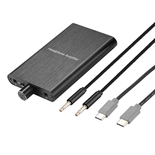 MYPIN Headphone Amplifier with Bass Boost, Support 3.5mm AUX and Type-C 16-600Ω Headphone -3.5mm Stereo Audio Out, GAIN, Bass for Mac, Phones, iPad, MP3, MP4 and Computers,Xbox one,PS4,PS5 Controller